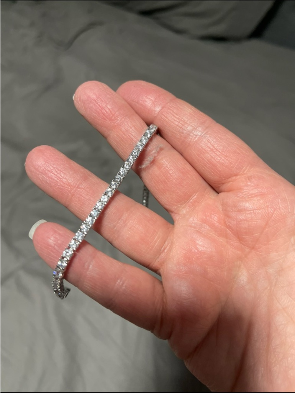 Dessy Collection Silver-Tone Clear Crystal Tennis Bracelet